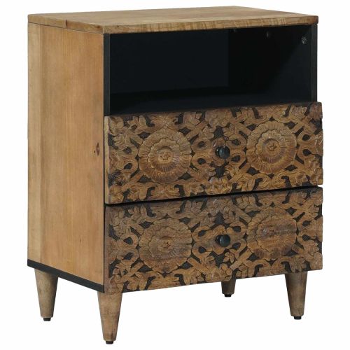 Леглов шкаф Кафяво 50 x 33 x 60 см Солидно мангово дърво