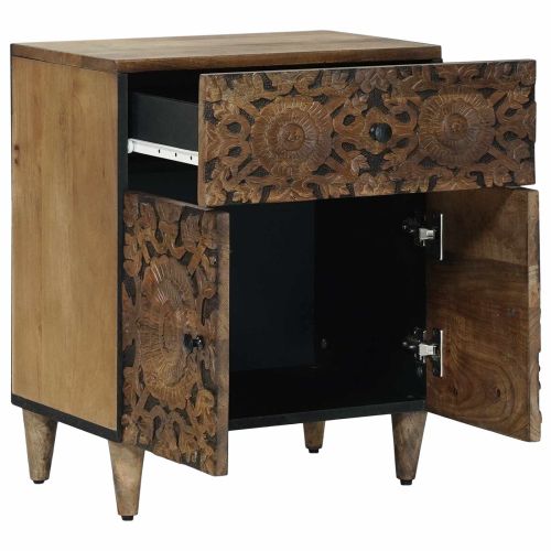 Леглов шкаф Кафяво 50 x 33 x 60 см Солидно мангово дърво