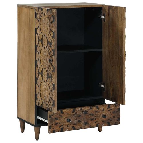 Висок шкаф Кафяво 60 x 33,5 x 100 см Солидно мангово дърво