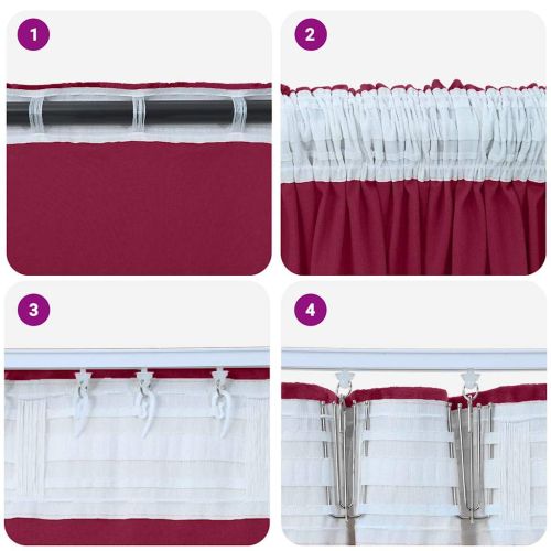 Кадифени завеси С завеси 2 pcs Виненочервен 260 x 140 см Кадифе