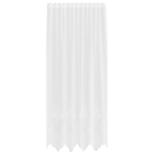 Перде от дантела С завеси Флорален Бяло 200 x 150 cm Полиестер