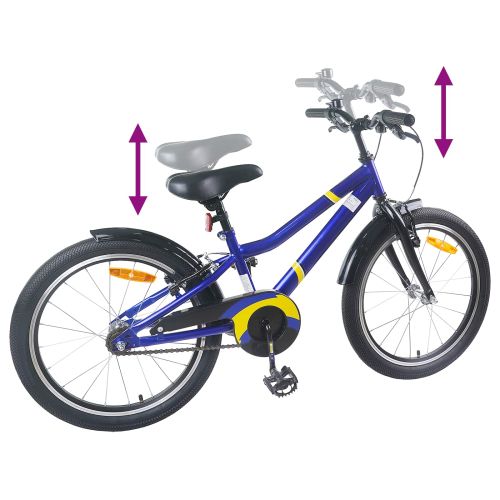 Детски Велосипед 18 инча за 5-7 години Синьо черно