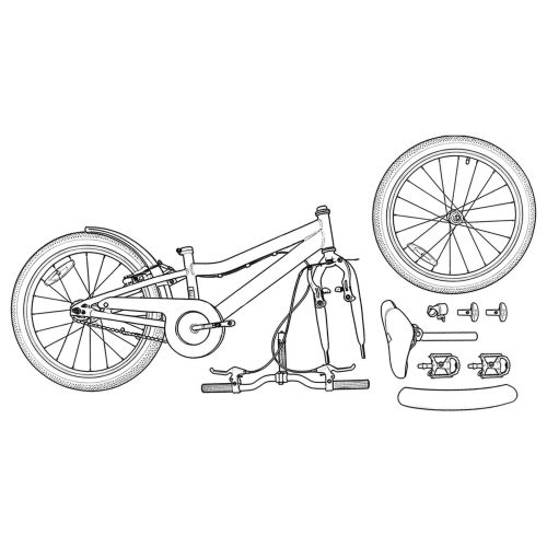 Детски Велосипед 18 инча за 5-7 години Синьо черно