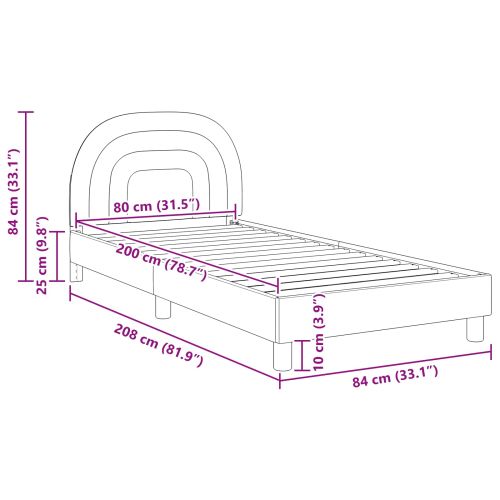 Легло за деца с табла с таблото Розово 80 x 200 cm Кадифе