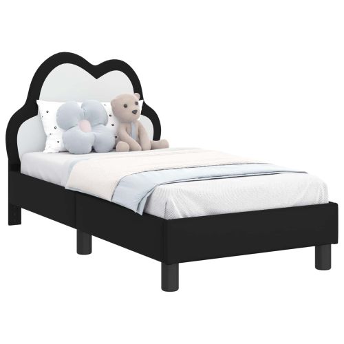 Легло за малко с главна дъска с таблото Черно 70 x 140 cm PU