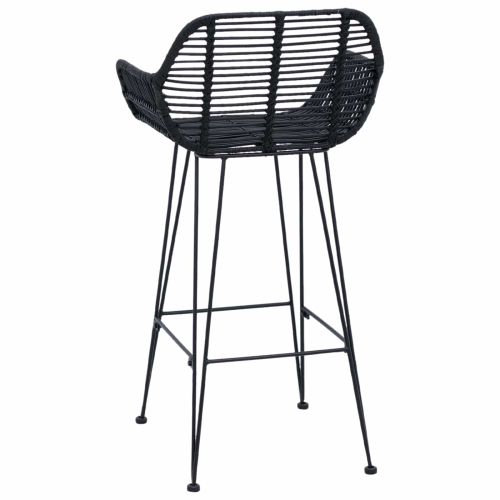 Бар стол 2 pcs Черно 55 x 52 x 92 см Раци и желязо
