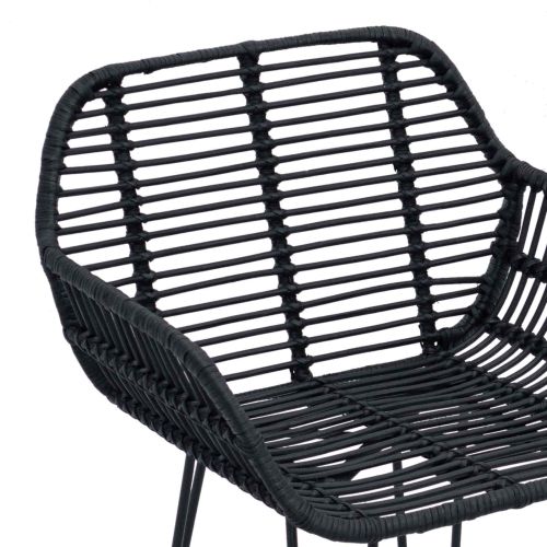 Бар стол 2 pcs Черно 55 x 52 x 92 см Раци и желязо