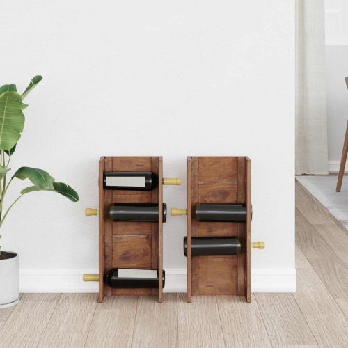 Стелаж Кафяво 24 х 13 х 54 см Масивно махагоново дърво