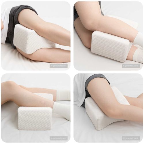 Knee Pillow Бял Мемори пяна и полиестер 26 x 21,5 x 15 см