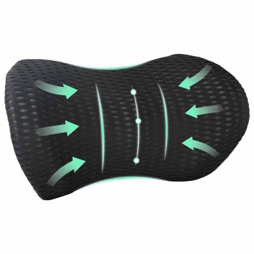 Възглавница за гръб Черен Мемори пяна 46 x 24 x 11 см