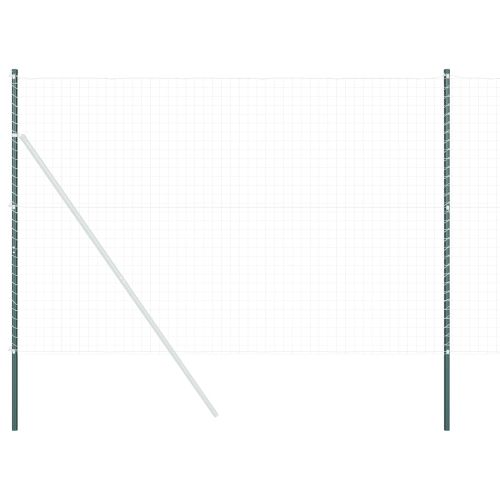 Стълб за ограда. 2 pcs Зелен Прахово покритие стомана