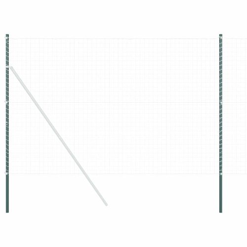 Стълб за ограда. 12 pcs Зелен Прахово покритие стомана