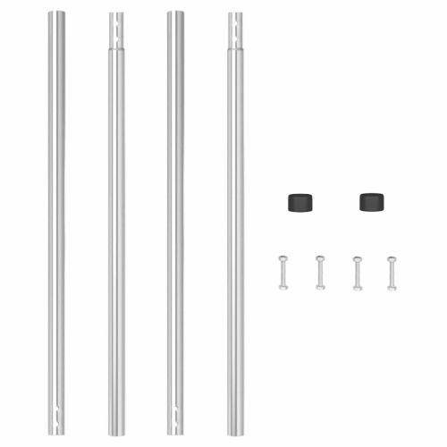 Стълб за ограда. 2 pcs Сребрист Прахово покритие стомана