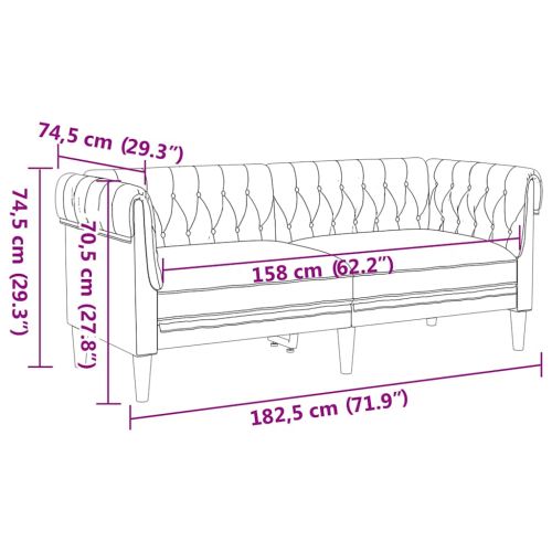 Диван Кафяво 182,5 x 74,5 x 74,5 см Полиестер