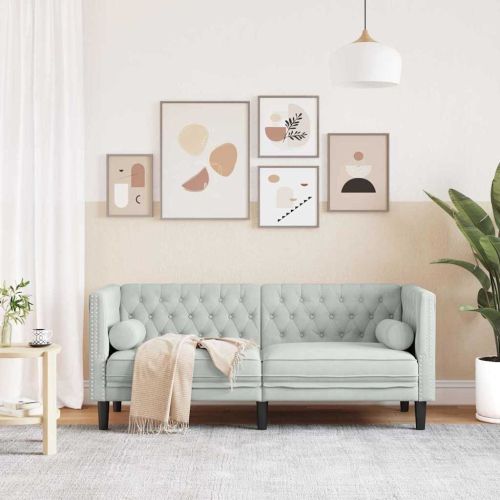 Диван Светлосиво 174 x 74,5 x 70,5 см Кадифе