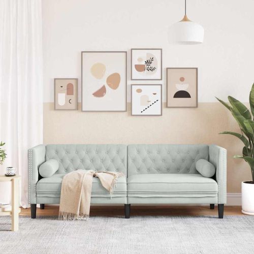 Диван Светлосиво 194 x 74,5 x 70,5 см Кадифе