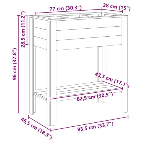 Висока саксия Кафяво 85,5 x 46,5 x 96 см