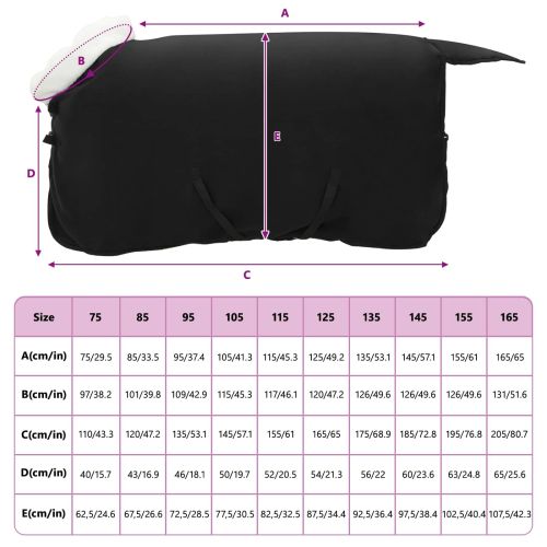 Конско одеяло Черно 75 cm Полар флийс