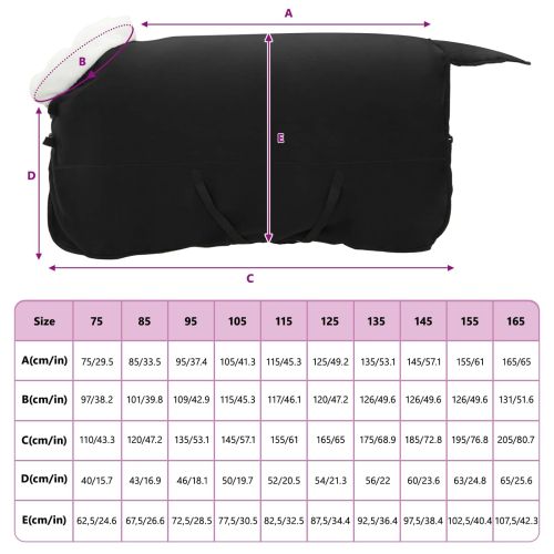 Конско одеяло Черно 145 cm Полар флийс