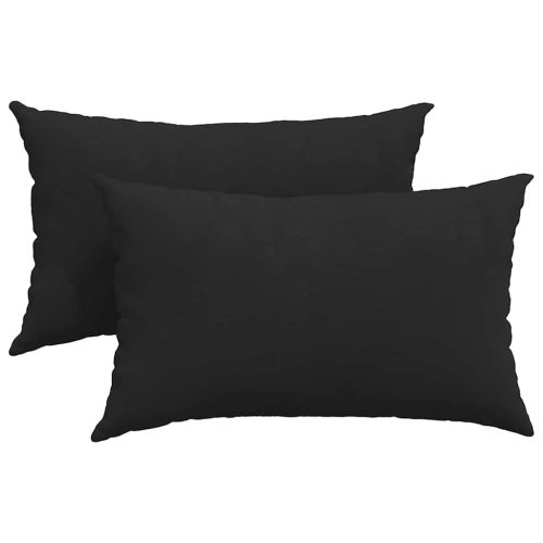 Диван възглавници 2 pcs Черно 50 x 30 cm текстил