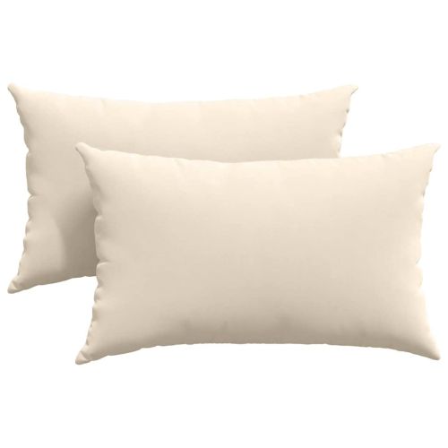 Диван възглавници 2 pcs Бежово 50 x 30 cm текстил