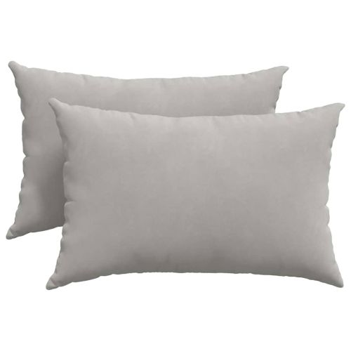Диван възглавници 2 pcs Светлосиво 60 x 40 cm текстил