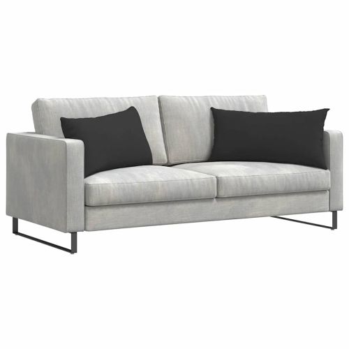 Диван възглавници 2 pcs Черно 80 x 40 cm текстил
