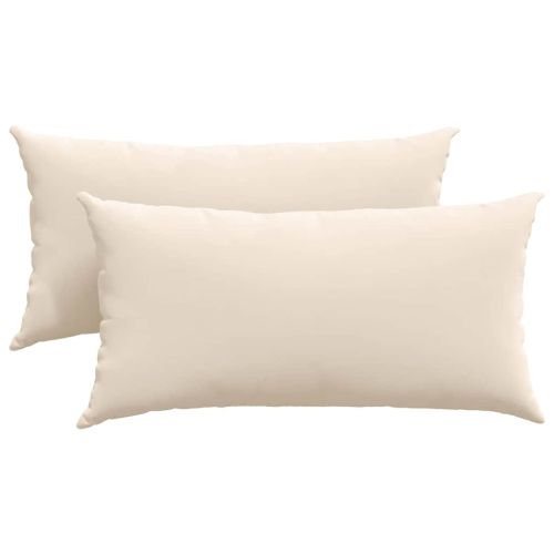 Диван възглавници 2 pcs Бежово 80 x 40 cm текстил
