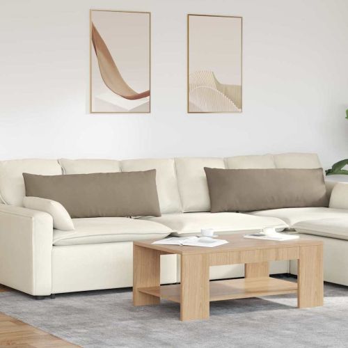 Диван възглавници 2 pcs Таупе 120 x 40 cm текстил
