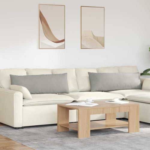 Диван възглавници 2 pcs Светлосиво 120 x 40 cm текстил