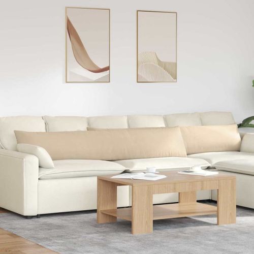 Диван възглавници 2 pcs Крем 200 x 40 см текстил