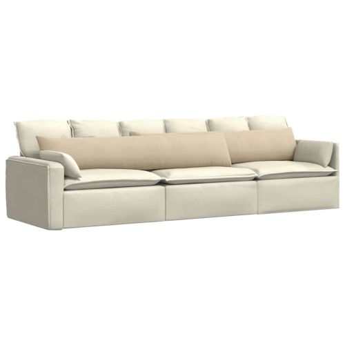 Диван възглавници 2 pcs Крем 200 x 40 см текстил