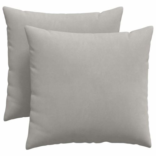 Диван възглавници 2 pcs Светлосиво 45 x 45 cm текстил