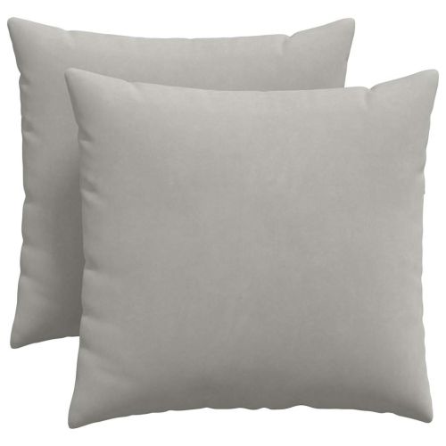 Диван възглавници 2 pcs Светлосиво 50 x 50 cm текстил