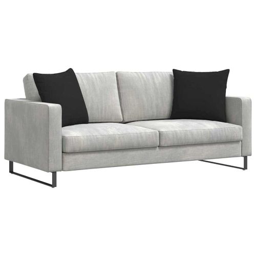 Диван възглавници 2 pcs Черно 50 x 50 cm текстил
