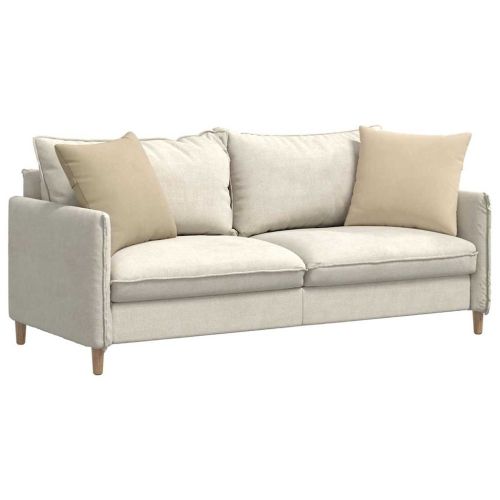 Диван възглавници 2 pcs Крем 50 x 50 cm текстил