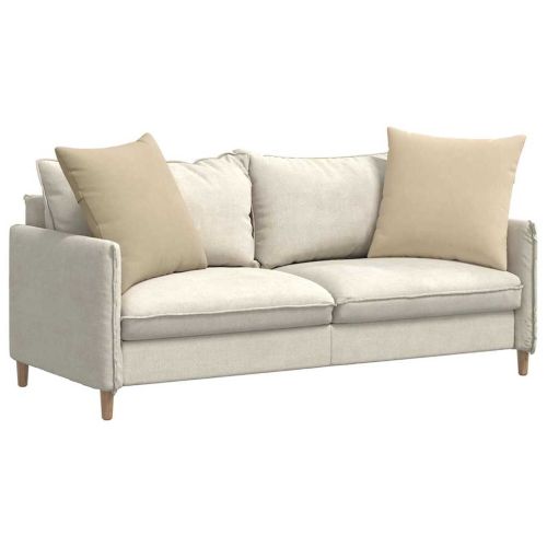 Диван възглавници 2 pcs Крем 60 x 60 cm текстил