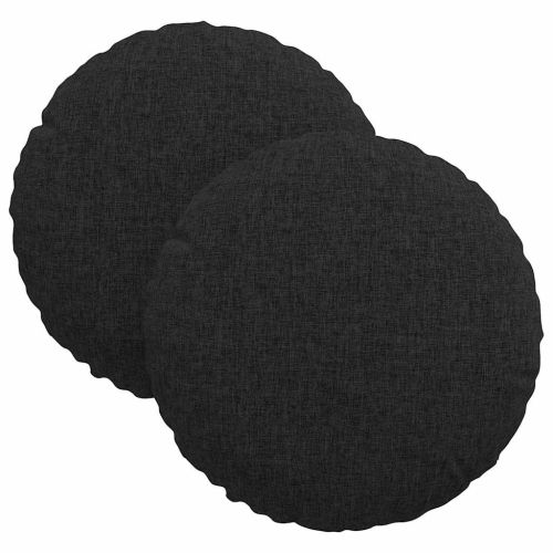 Възглавници за седалки 2 pcs Черно Ø30 x 13 см текстил
