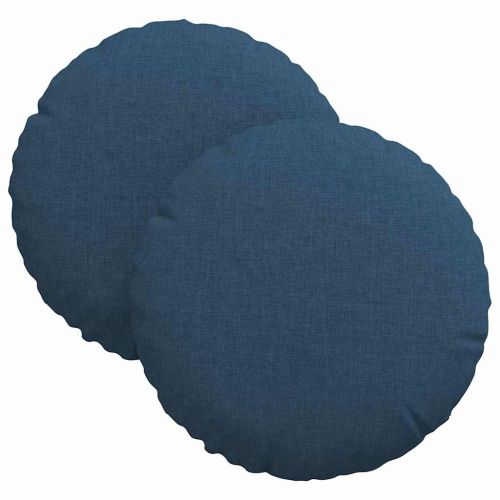 Възглавници за седалки 2 pcs Синьо Ø30 x 13 см текстил