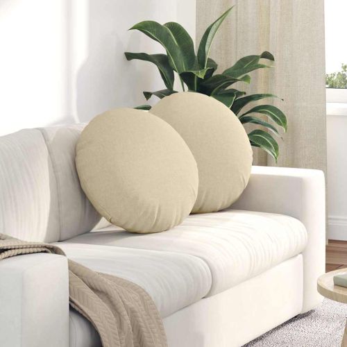 Възглавници за седалки 2 pcs Крем Ø50 x 19 см текстил