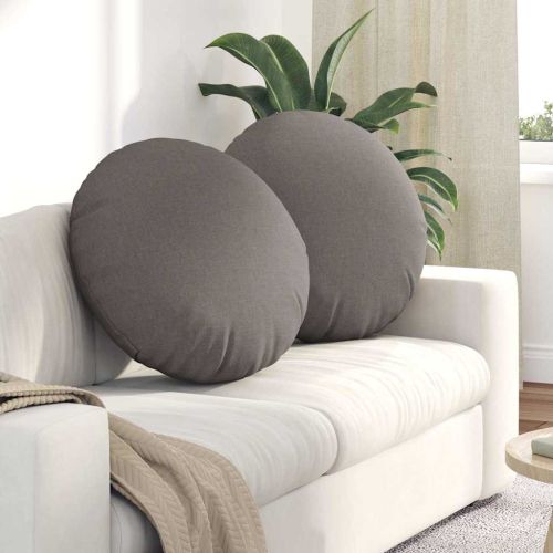 Възглавници за седалки 2 pcs Таупе Ø60 x 21 см текстил
