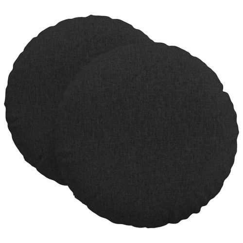 Възглавници за седалки 2 pcs Черно Ø80 x 29 см текстил