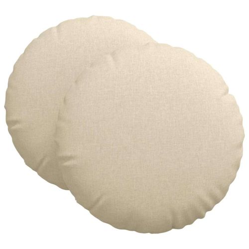 Възглавници за седалки 2 pcs Крем Ø80 x 29 см текстил