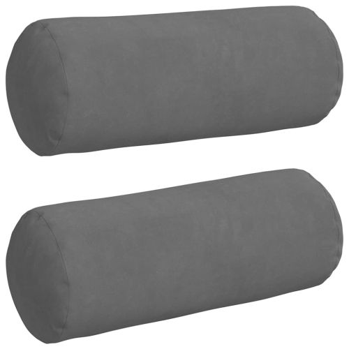 Възглавници валяци 2 pcs Тъмен сив Ø 15 x 40 см