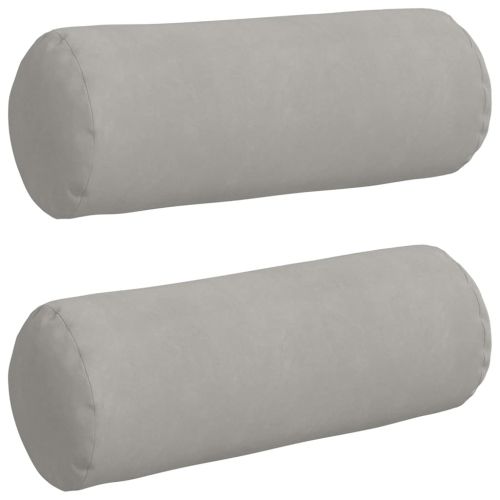 Възглавници валяци 2 pcs Светлосиво Ø 25 x 70 см