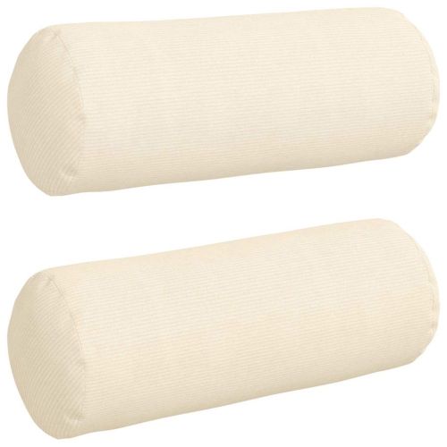 Възглавници валяци 2 pcs Крем Ø 25 x 70 см Кордюрова тъкан