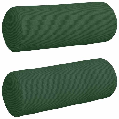 Възглавници валяци 2 pcs Тъмен зелен Ø 25 x 70 см