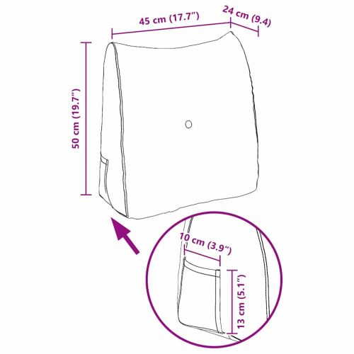 Възглавница за гръб Синьо 45 x 24 x 50 см текстил