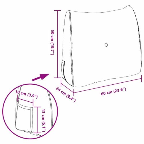 Възглавница за гръб Червено 60 x 24 x 50 см текстил