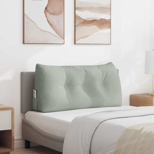 Възглавница за гръб Светлосиво 100 x 24 x 50 см Кадифе